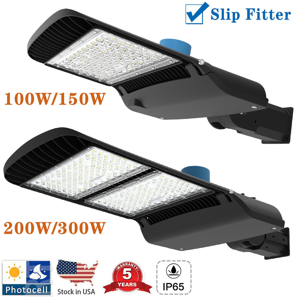LED Area Parking Lot Light 200W 300W Outdoor IP65 Commercial Shoebox Street Lamp