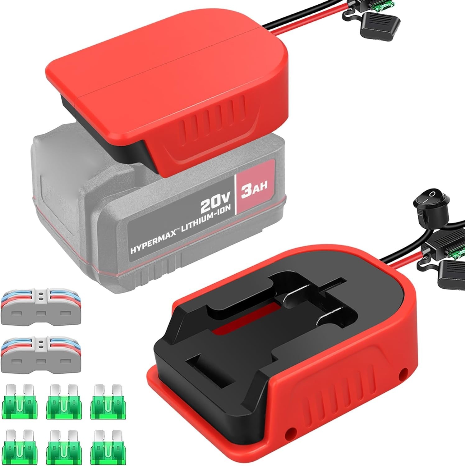 Versatile 2 Pack Power Wheel Adapter for Bauer 20V Batteries - Safe and Durable