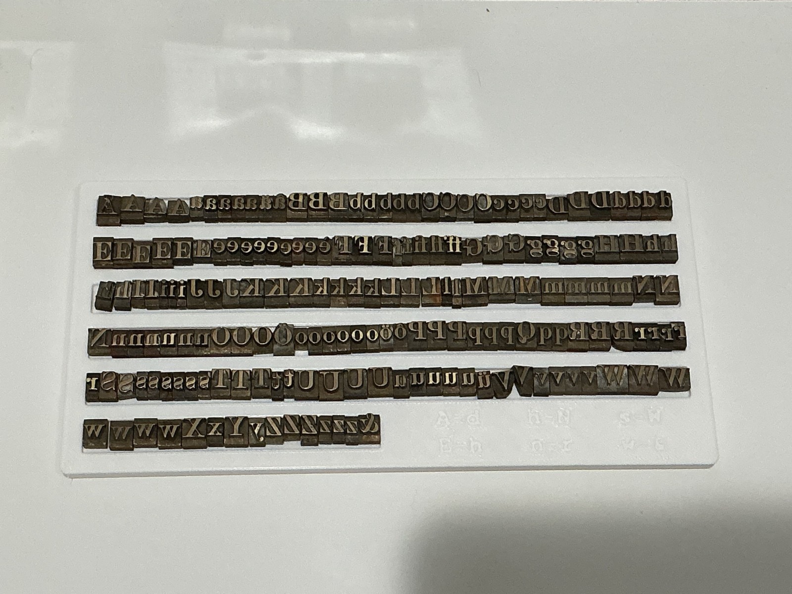 Antique German Brass Type Set - 0.28" - with Custom Case