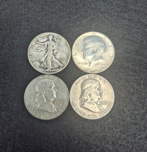Junk Silver $2 Face Value (4 half dollars ) 90% Silver, pre 1964