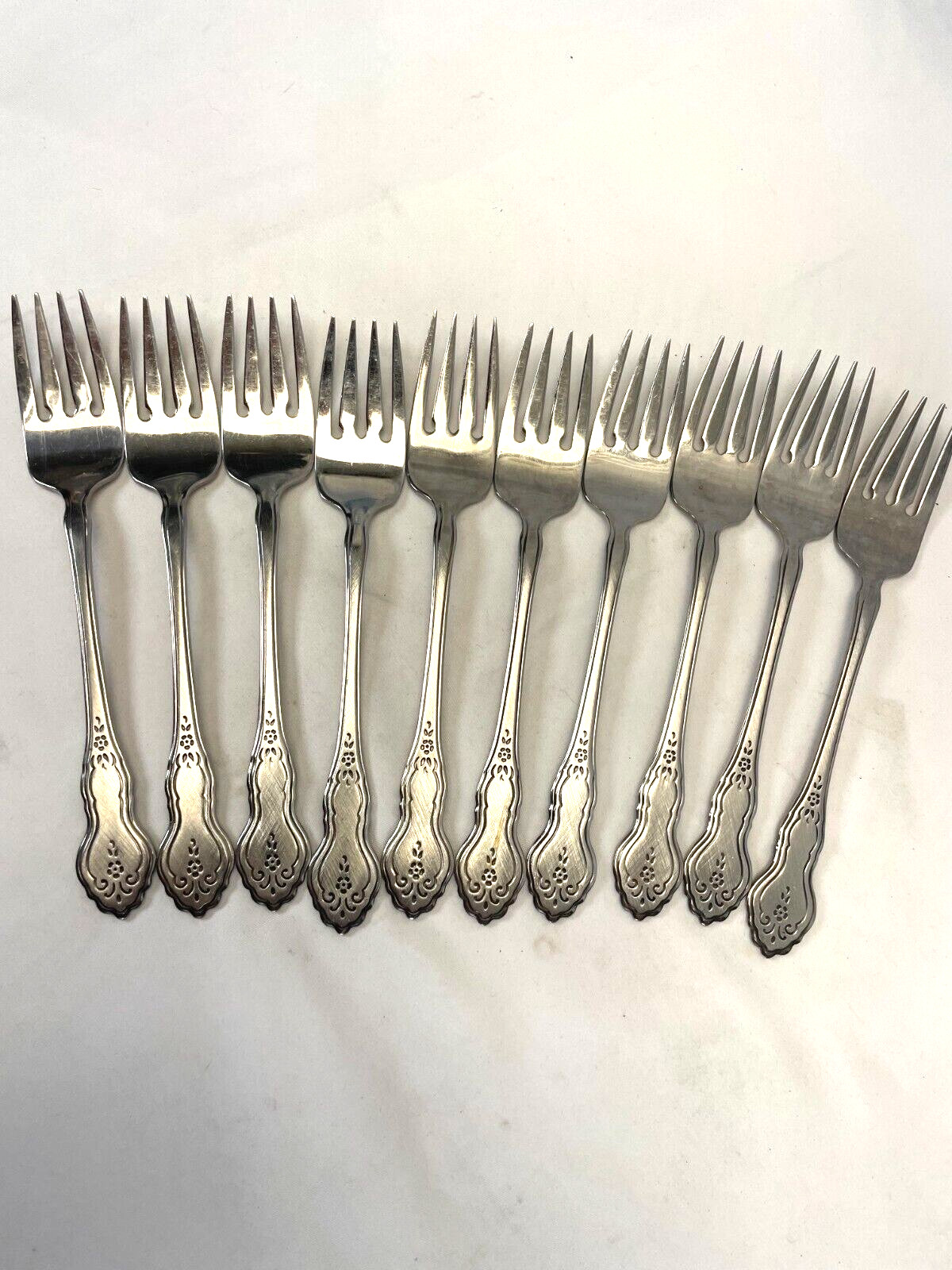 Oneida Country Medley Salad Forks 6-3/4" Stainless  Lot of 10