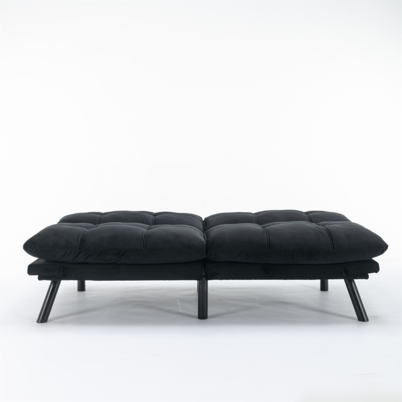Black Convertible Folding Modern Sofa Bed Fit Small Apartment or Room Well