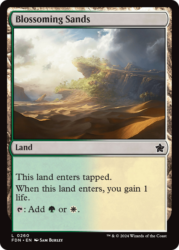 x4 Blossoming Sands FDN Foundations MTG 260 LIFE LAND M/NM 4x
