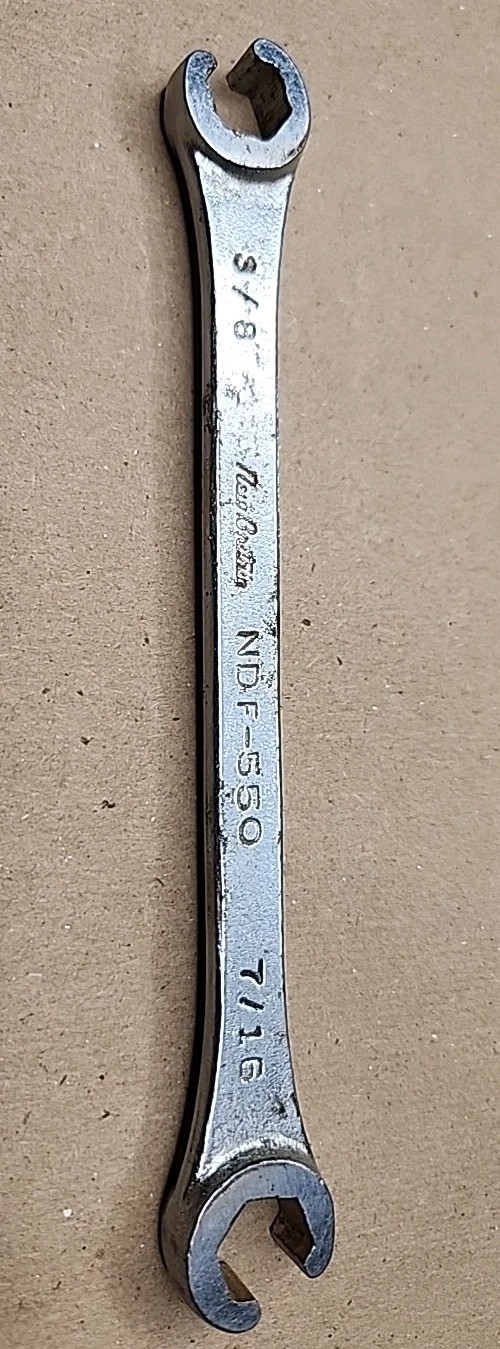Vintage New Britain Tool Company NDF-550 Flare Nut Line Wrench 3/8 x 7/16 USA