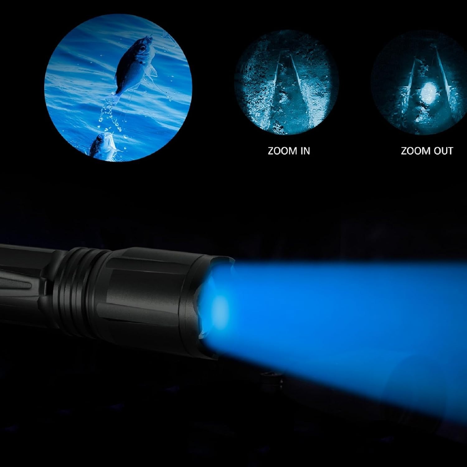 Lightweight Zoomable RGBW LED Flashlight - Perfect for Adventures & Night Vision