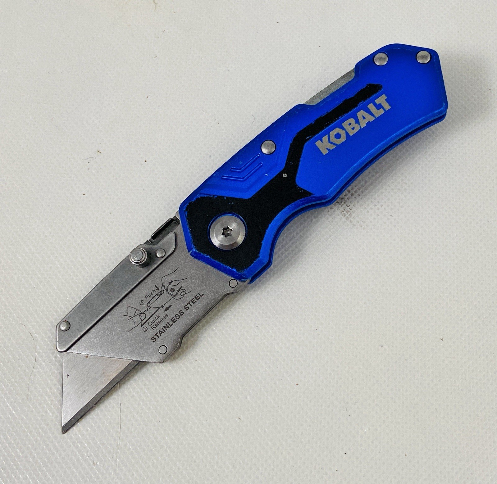 🌟Kobalt Lockback EDC Folding Pocket Utility Knife, Razor Box Cutter VERY NICE!