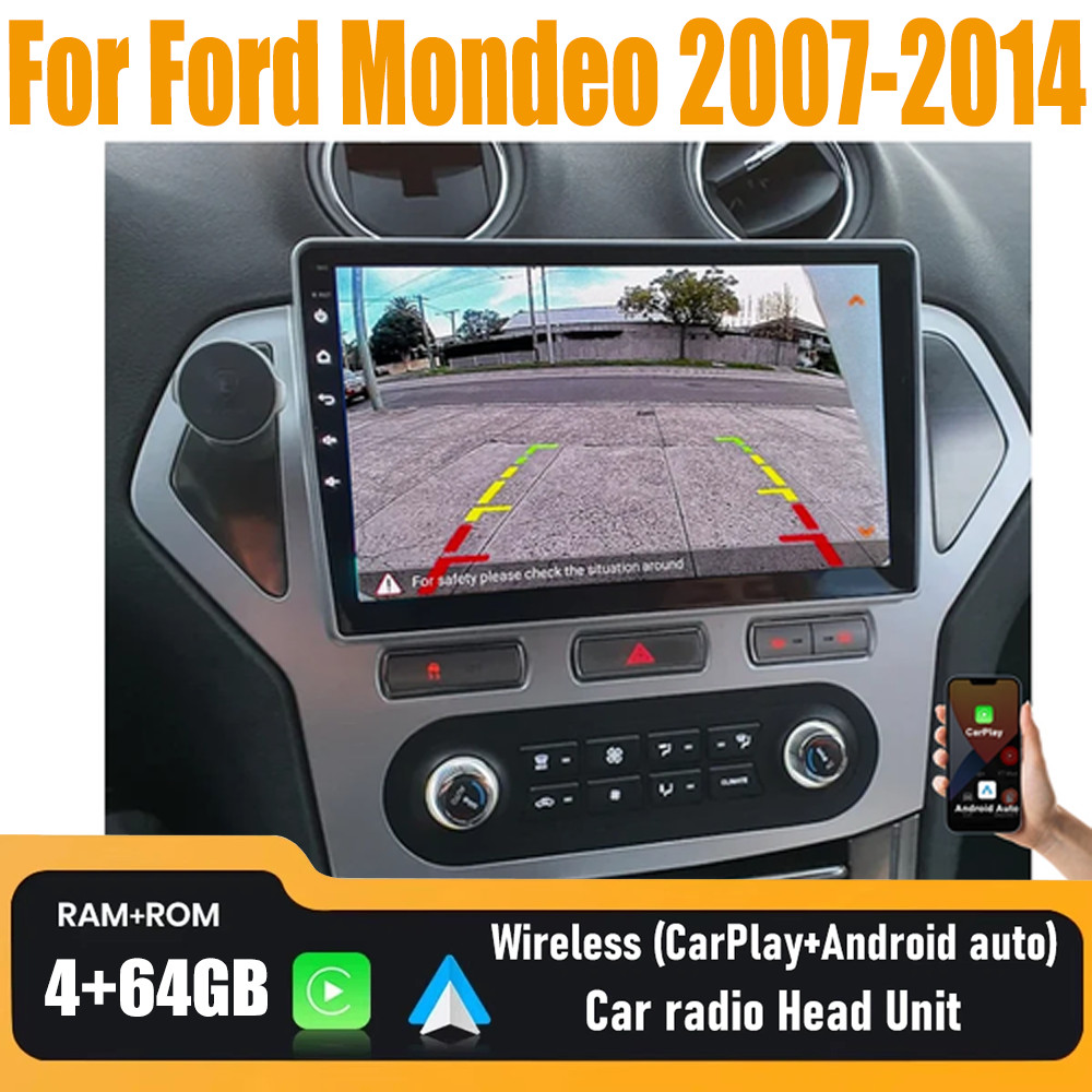 9'' Wireless Carplay & Android Auto Head Unit Radio For Ford Mondeo 2007-2014
