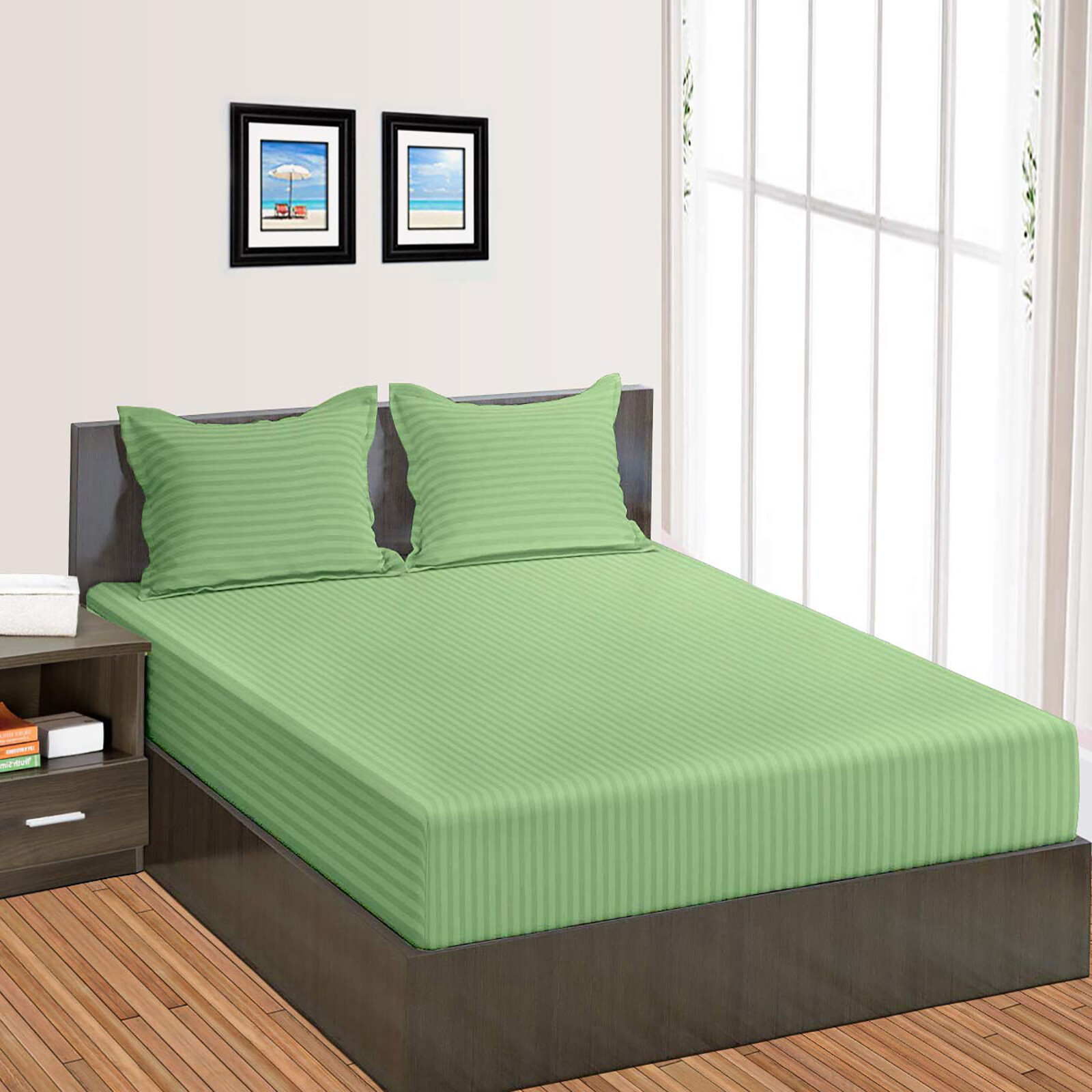 Bedding Collection 1000 TC OR 1200 TC 100% Cotton Moss Stripes All Item