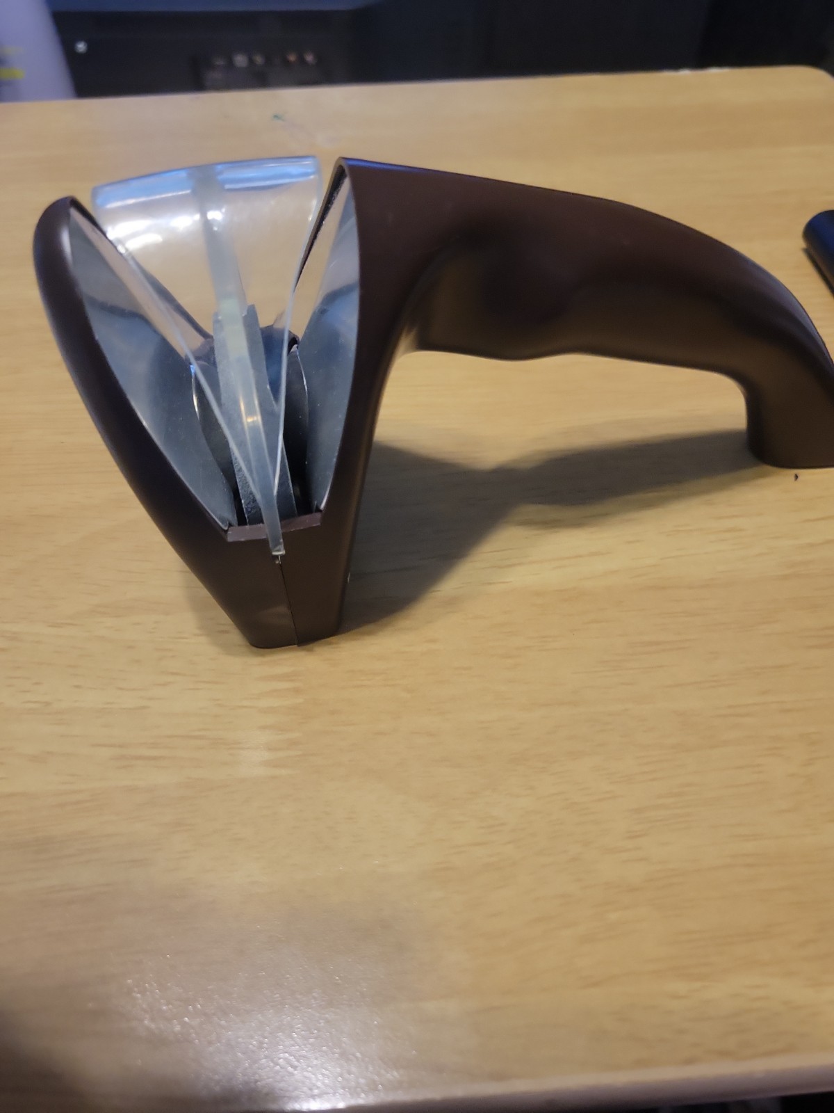 Vintage Cutco Kitchen Knife Sharpener Hand Held Pull Through Manual Brown