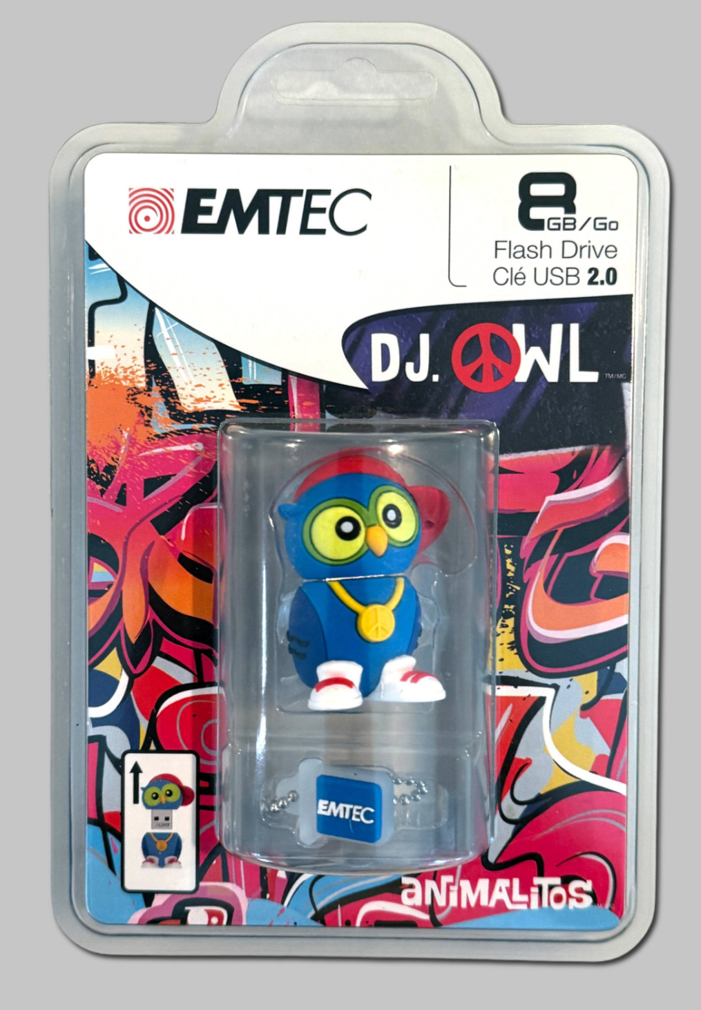 EMTEC Animalitos DJ OWL 8GB USB 2.0 Flash Drive - New & Sealed