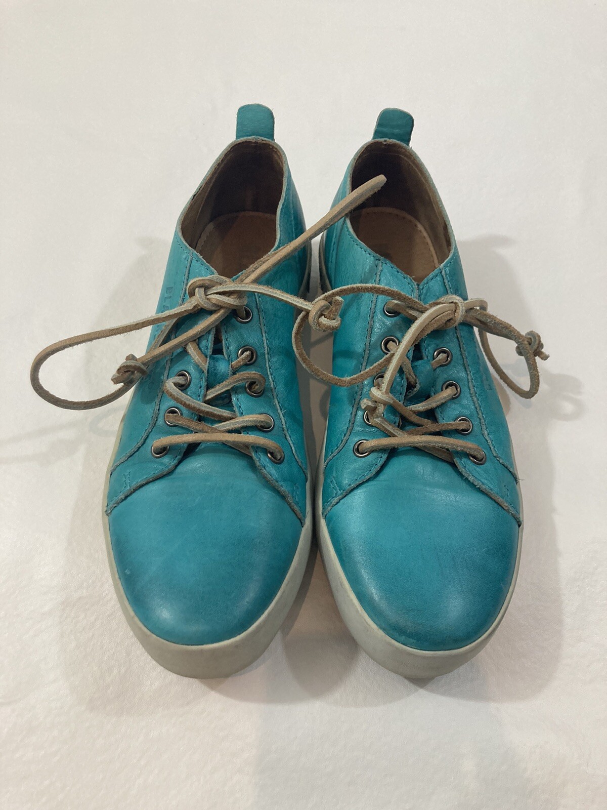 BLACKSTONE JL21 Sneaker in Turquoise Blue Leather Size 38