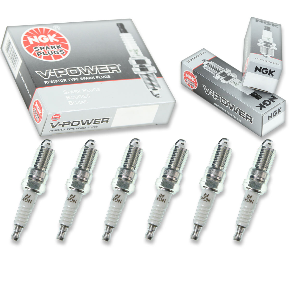 6 pcs NGK V-Power Spark Plugs for 2009-2012 Ford Escape 3.0L  3.0L V6 - tv