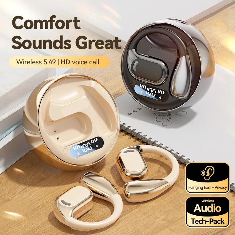 Bluetooth Wireless Headsets Earbuds Open Ear-Hook Sports Headphone for iPhone 17