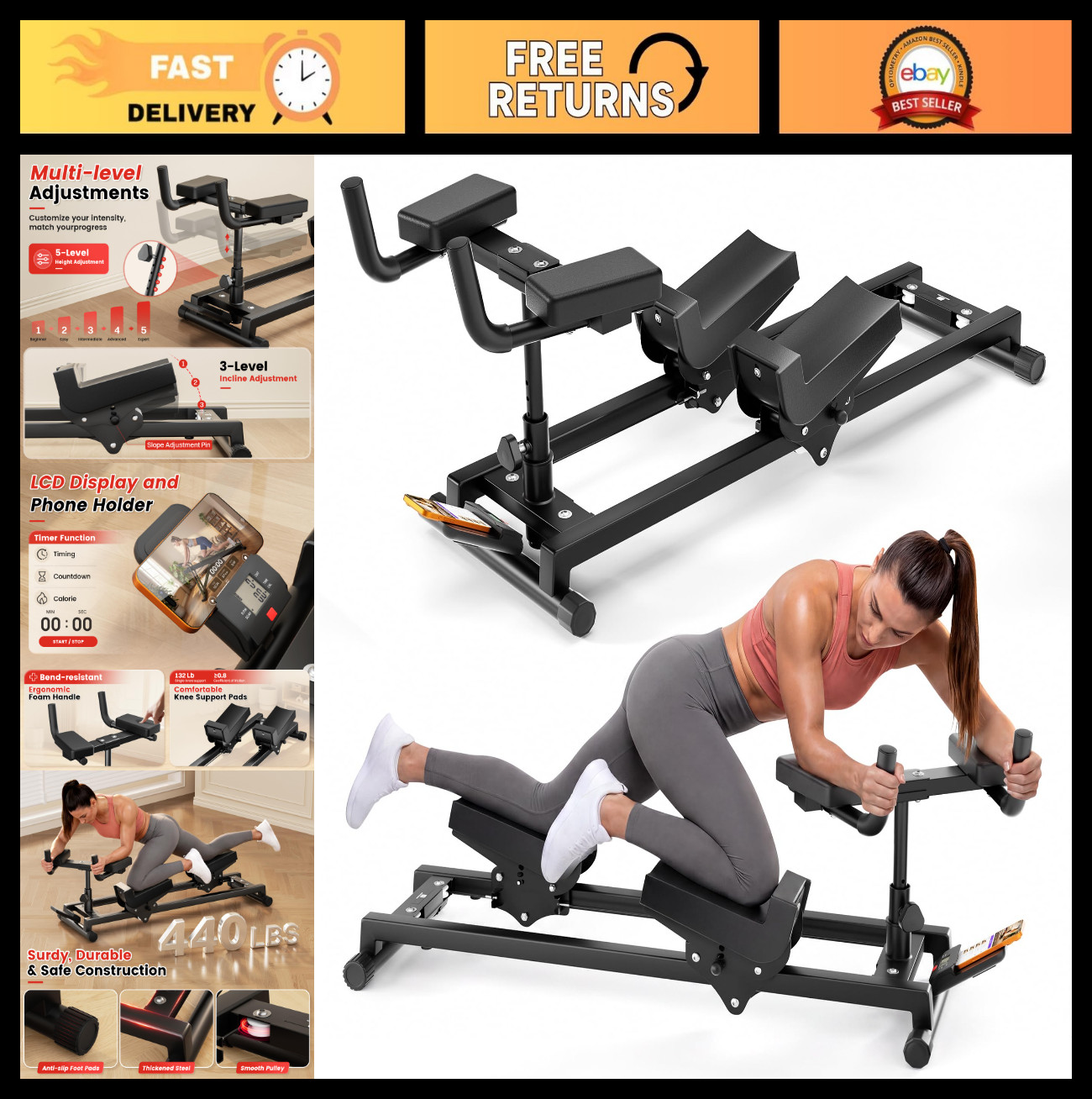Adjustable Core Workout Machine - Spine Twist & Stretch Trainer for Home Gym, Wa