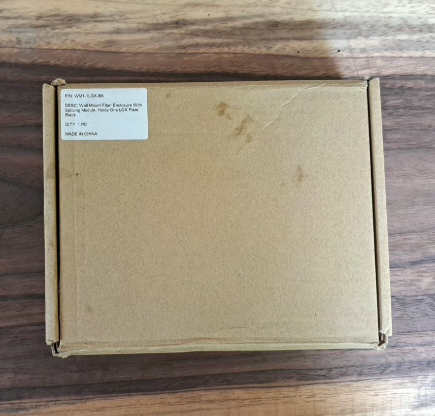 Wall Mount Fiber Enclosure w/ Splicing Module, Black, Model/MPN WM1-1LGX-BK