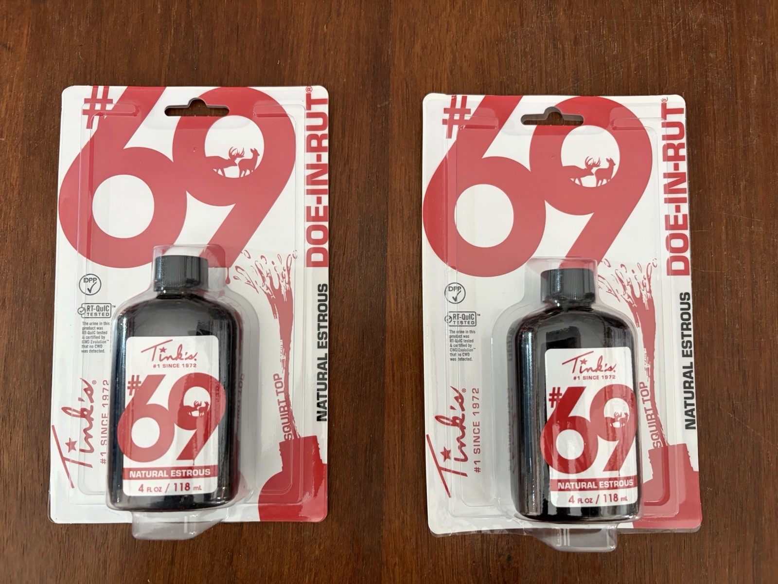 2 Pack of Tink’s #69 Doe-in-Rut Deer Attractant Estrous Urine Scent 4 oz Bottles