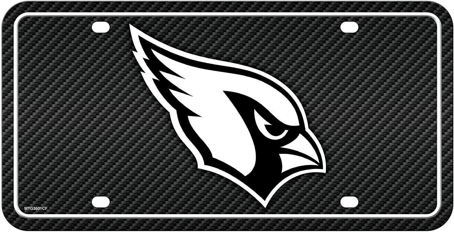 Arizona Cardinals Metal Tag License Plate Carbon Fiber Design 6x12 Inch