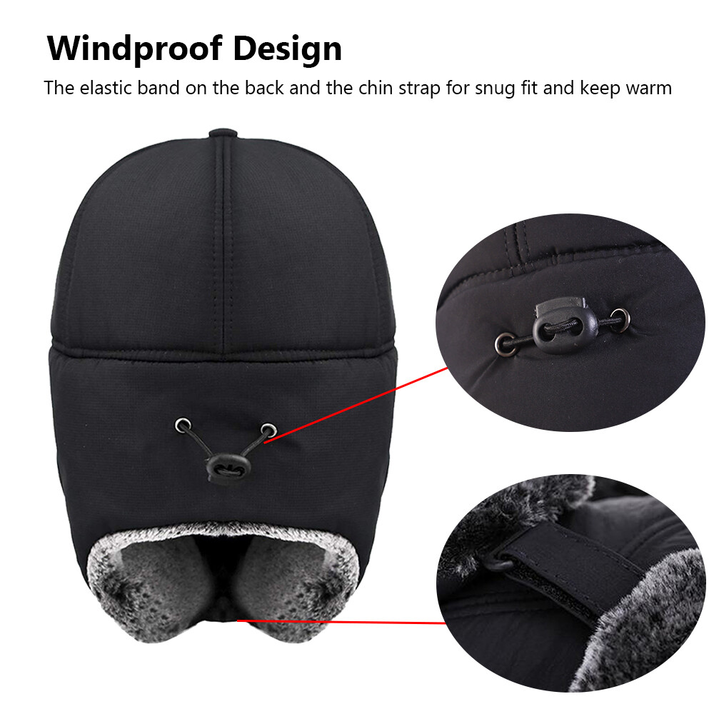 Men Winter Trapper Hat Ear Flap Face Mask Aviator Ushanka Warm Windproof Cap