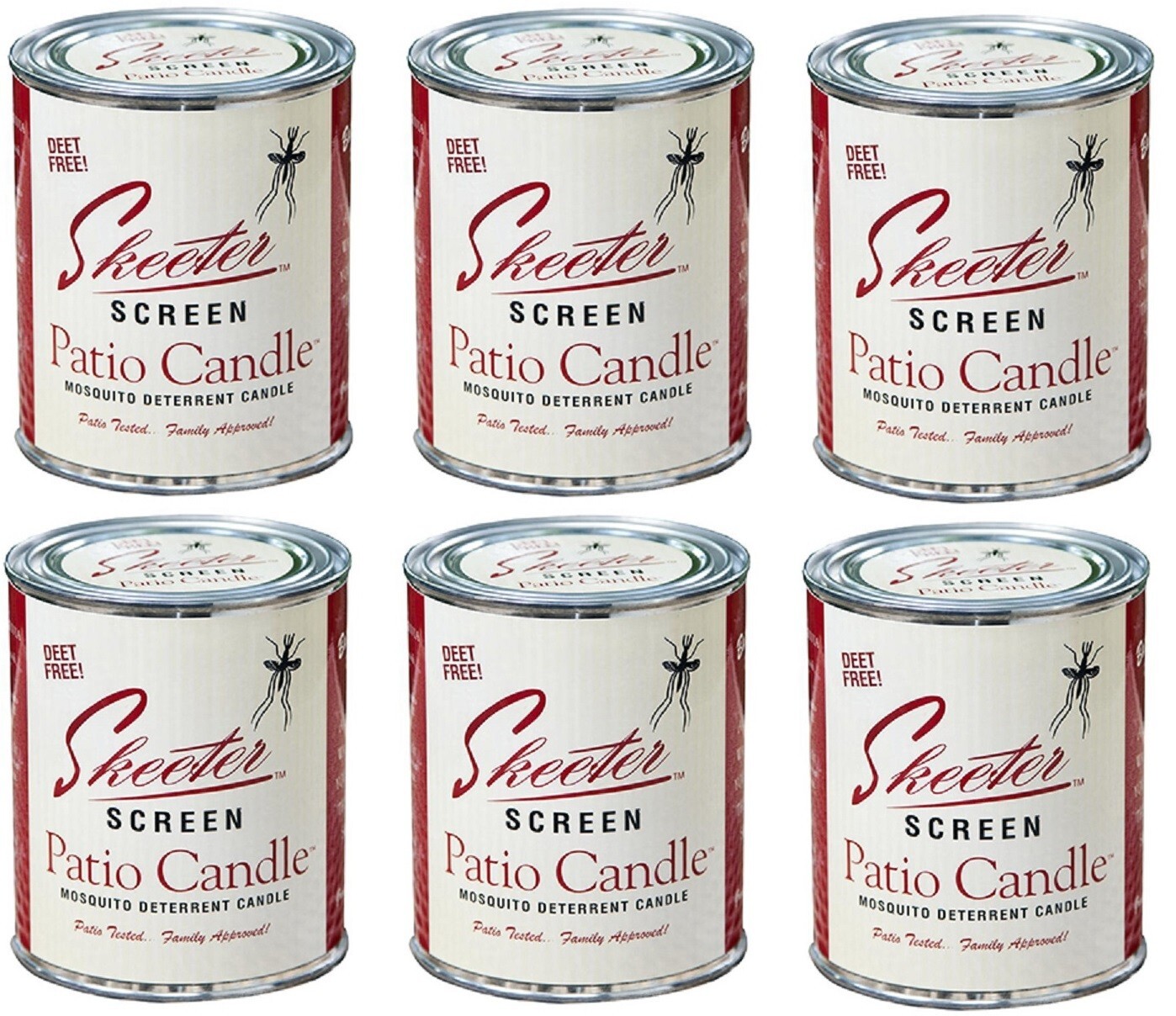 Skeeter Screen 90400 80 hour Patio Candle -6 Pack
