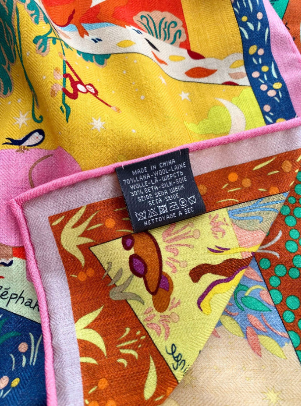 70% Cashmere 30% Silk 2 Face amusement Print Scarf Double-sided Shawl Wrap 26''