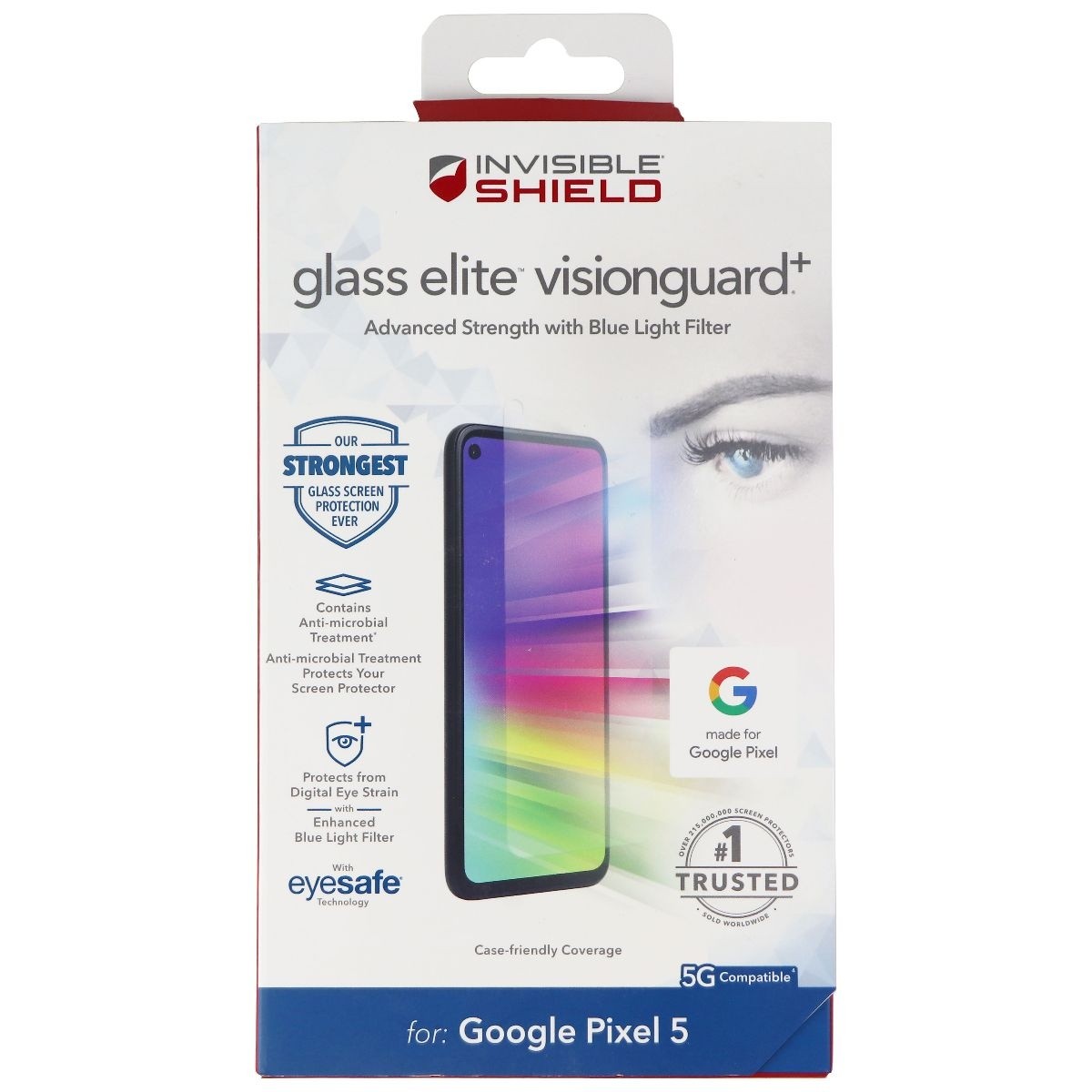 ZAGG (Glass Elite VisionGuard+) Screen Protector for Google Pixel 5 - Clear