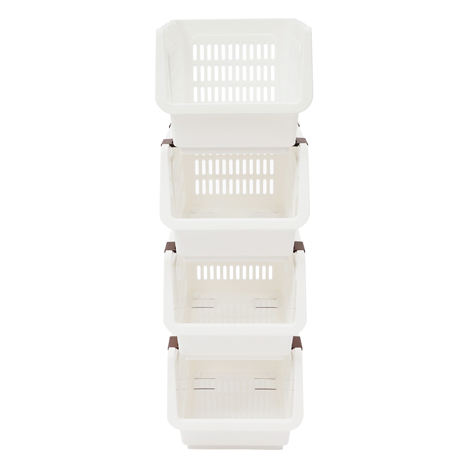 4PCS Stacking Storage Baskets Stackable Organizer Baskets Modern Storage Bins PP
