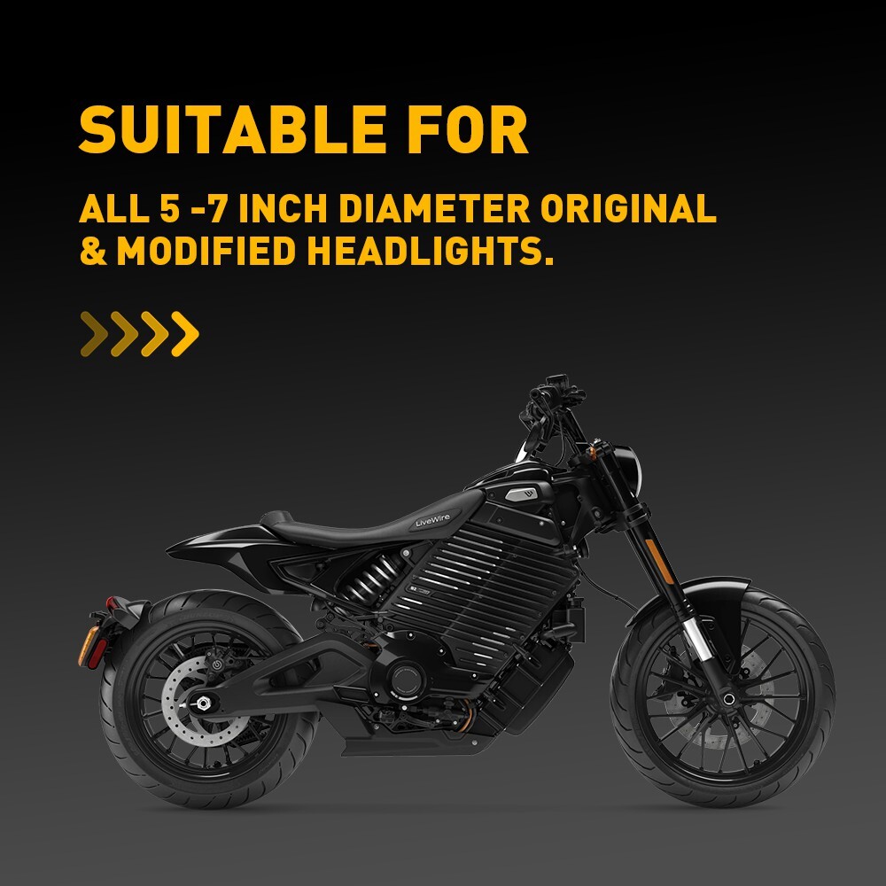 Smoke Motorcycle Universal Windscreen Headlight For Windshield 5-7" Headlight