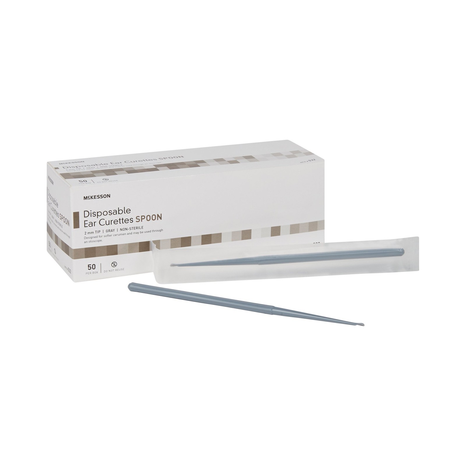 McKesson Disposable Ear Curette Spoon Non-Sterile 2mm Tip (500 Pack)