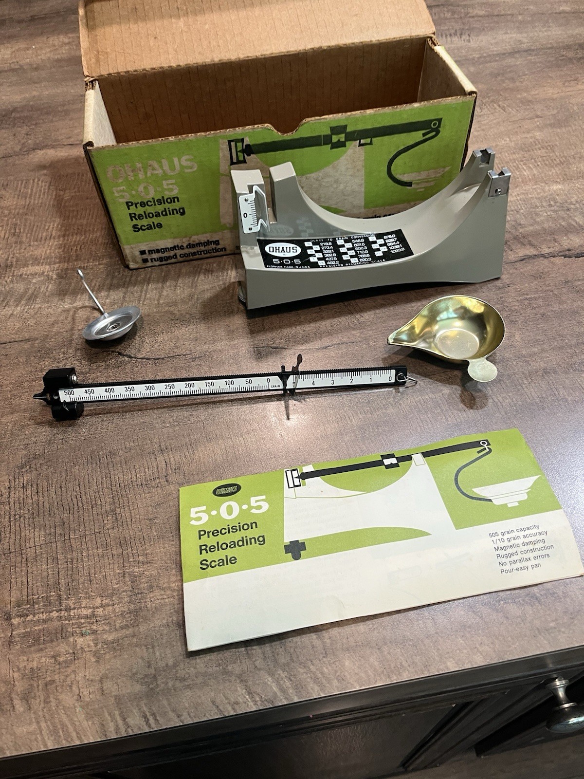 Ohaus 5-0-5 Precision Reloading Scale Includes Box Instructions