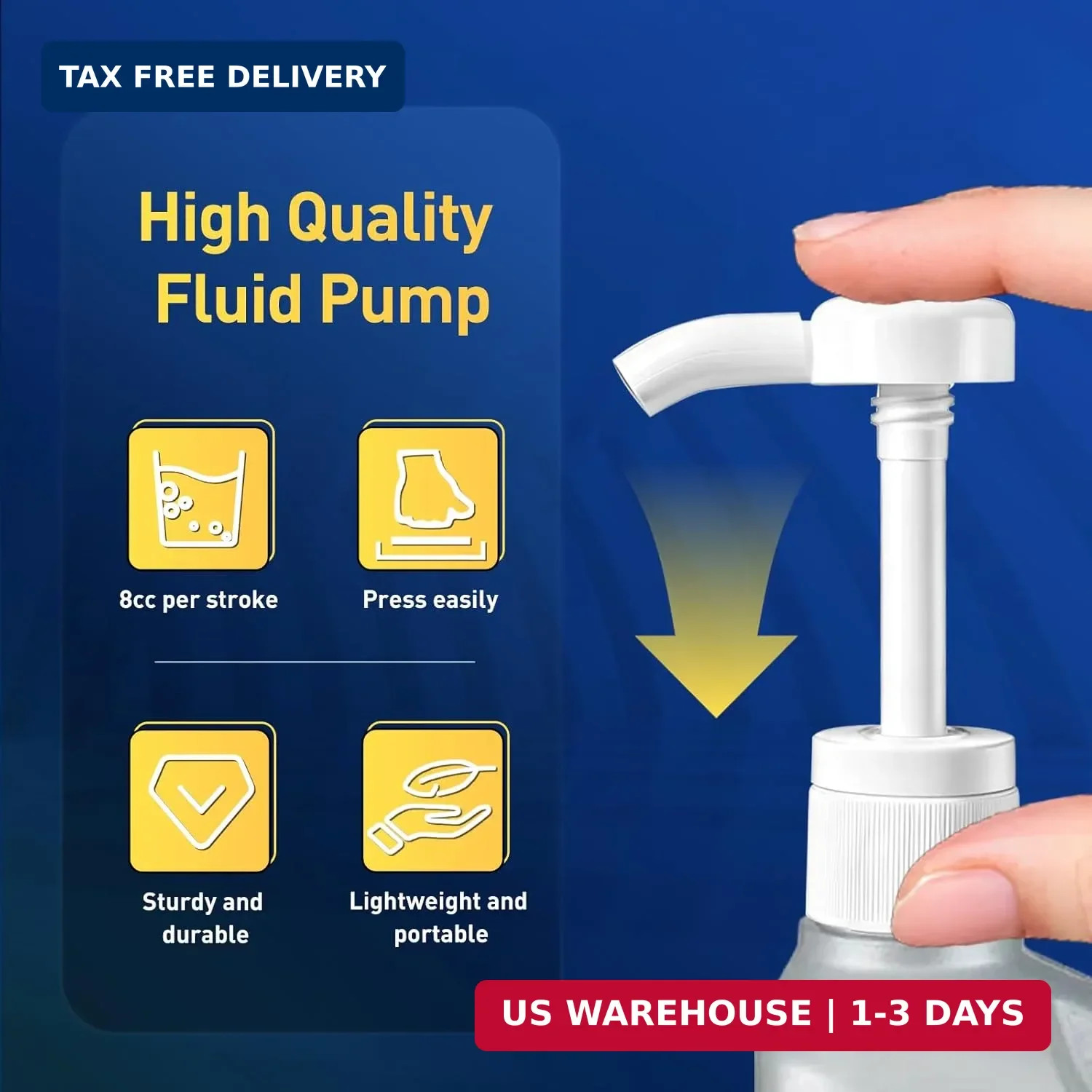 Fluid Pump for Standard Quart Bottles, 8cc Per Stroke, Premium Fluid Transfer Pu