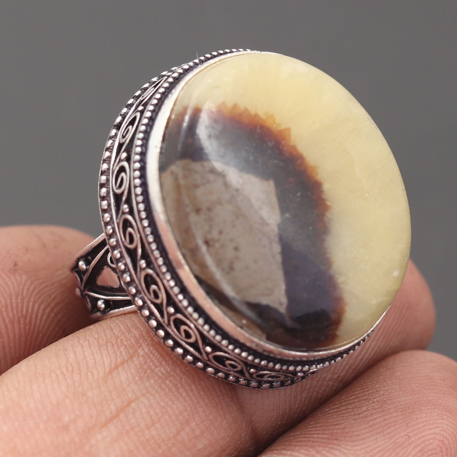 Septarian Gemstone 925 Sterling Silver Handmade Ring Jewelry Gift For Love