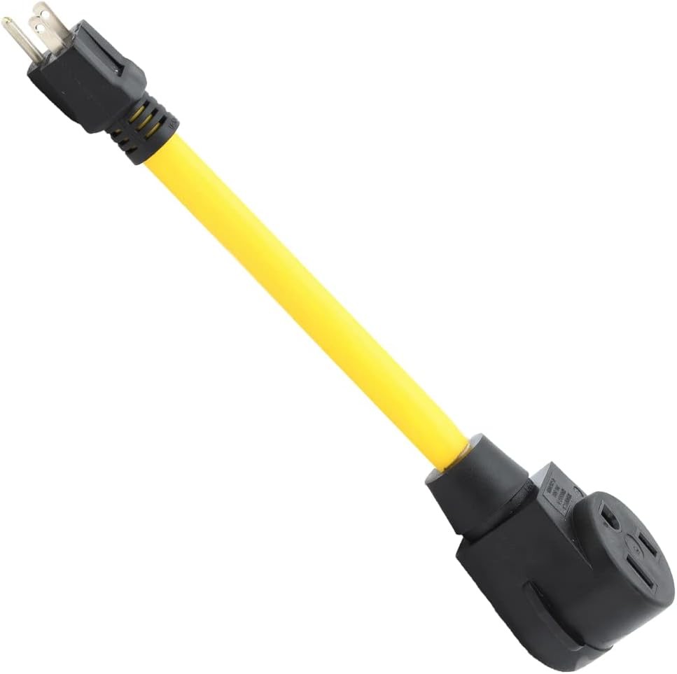 Nema 5-15P Male to 6-50R Female Adapter Cord,Household Plug Yellow+Black