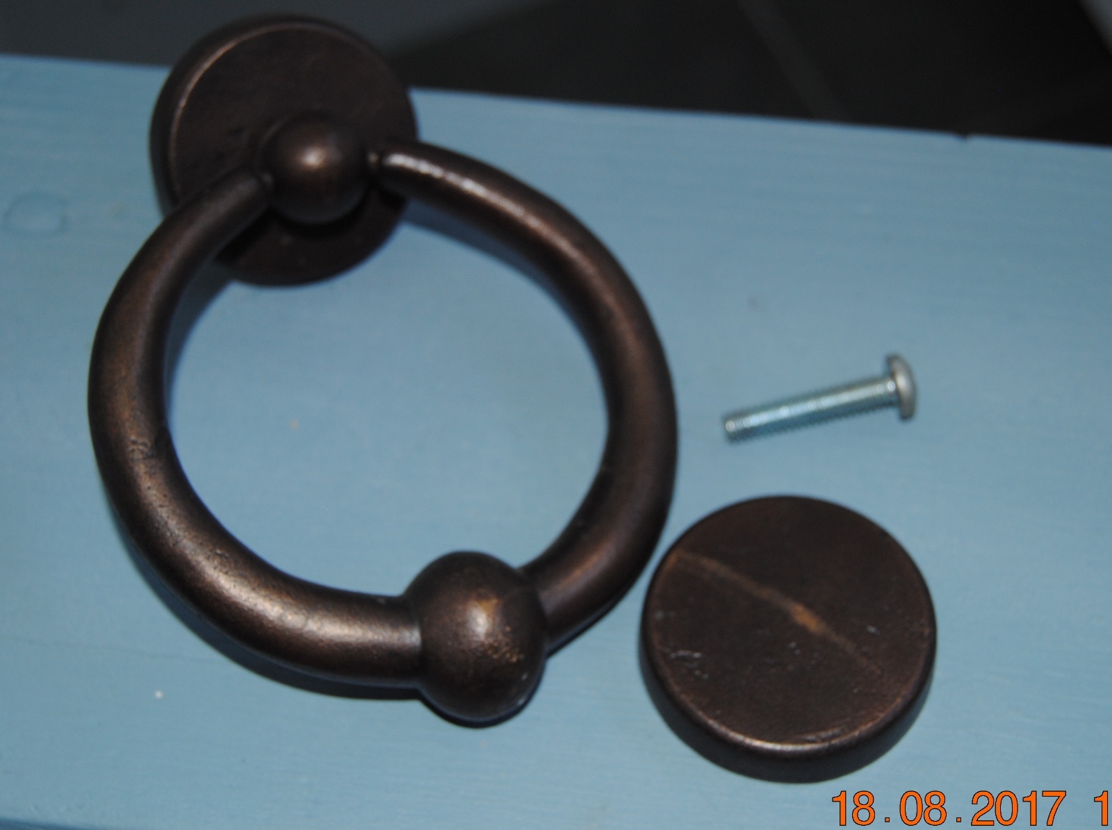 Hamilton Sinkler Door Knocker Bronze Patina Ring Pull 5-1/2" Heritage DRP-303