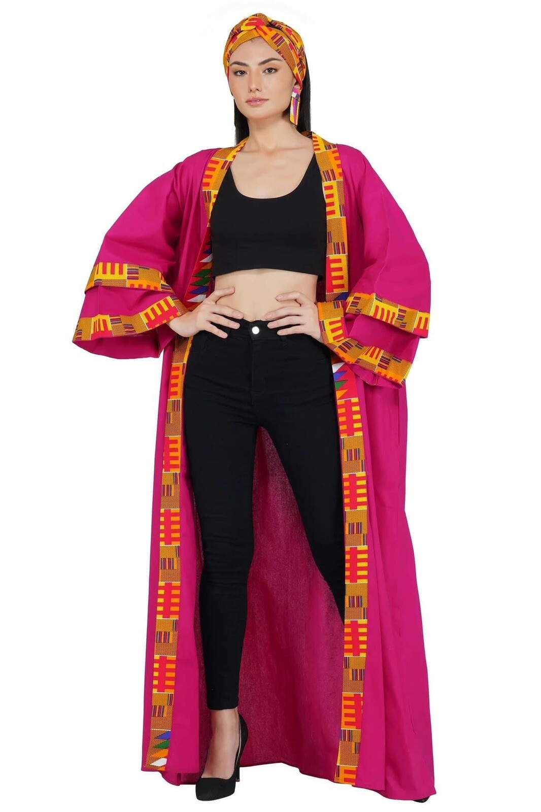 Ankara Long Kimono Jacket