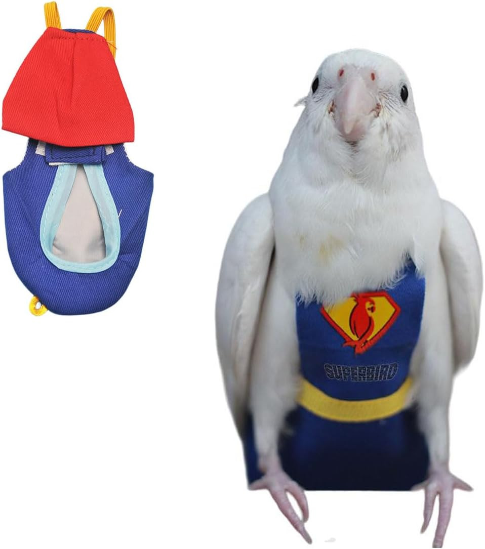 Parrot Flight Suit Diaper (Without Leash) - Reusable Bird Diaper for Budgies, Lo