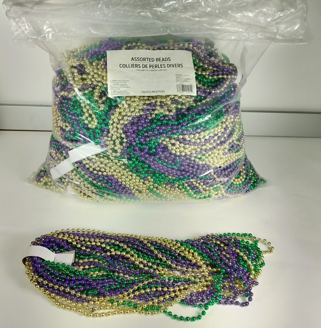 720 Count Mardi Gras Beads Bulk Lot Necklaces Free Shipping Party City Favors