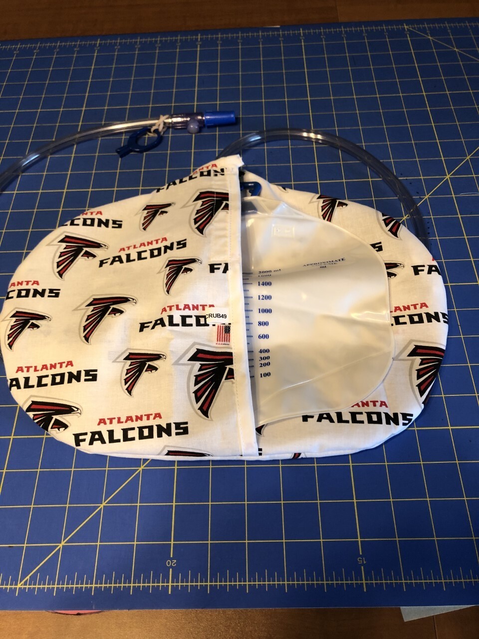 Catheter urinary drainage bag cover, (Falcons)