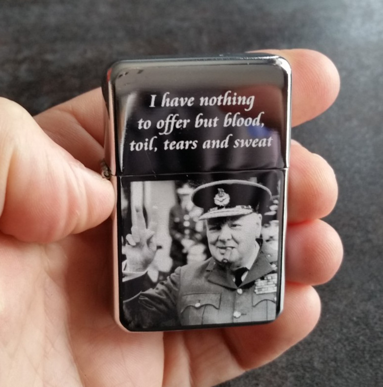 Winston Churchill Engraved Victory Lighter with Gift Box - FREE ENGRAVING