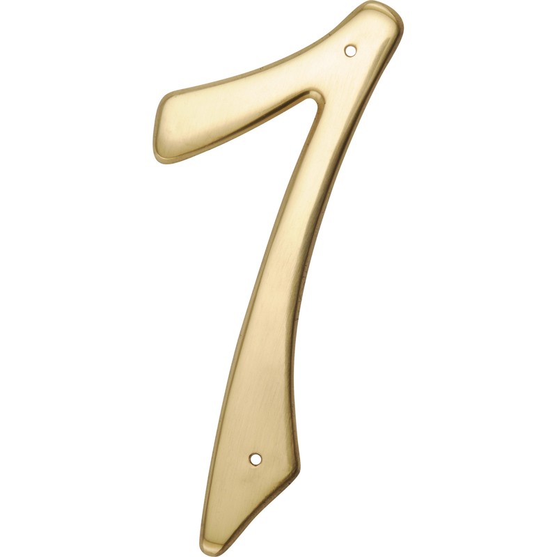 Hillman 4 in. Gold Brass Nail-On Number 7 1 pc (3-PACK)