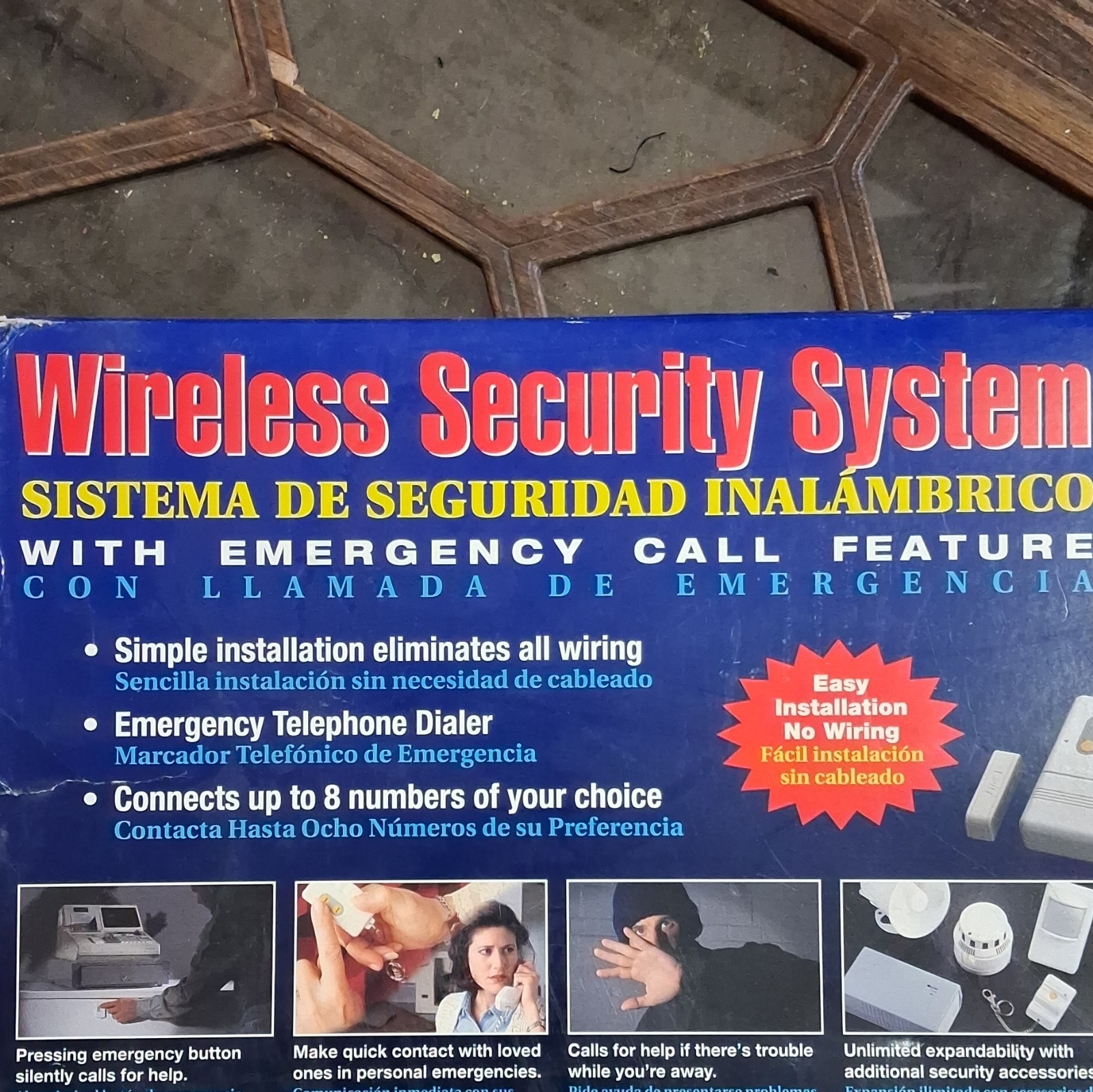 Exxis Wireless Security System Emergency Dialer Easy Install Indoor White Kit