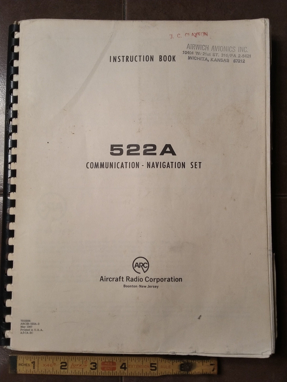 ARC 522A, 532A & 542A Nav Com Install & Service Instruction manual