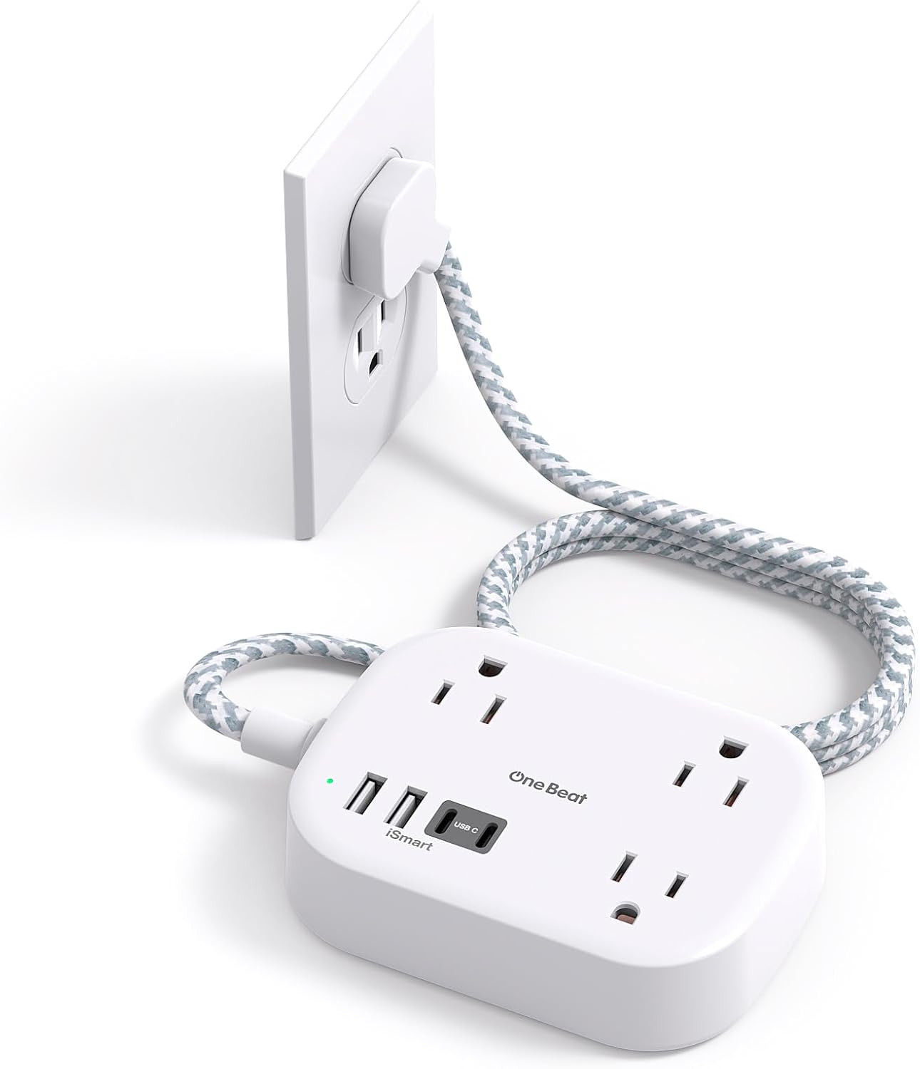 Cruise Ship Essentials,Travel Power Strip with USB C,Flat Plug Extension Cord wi