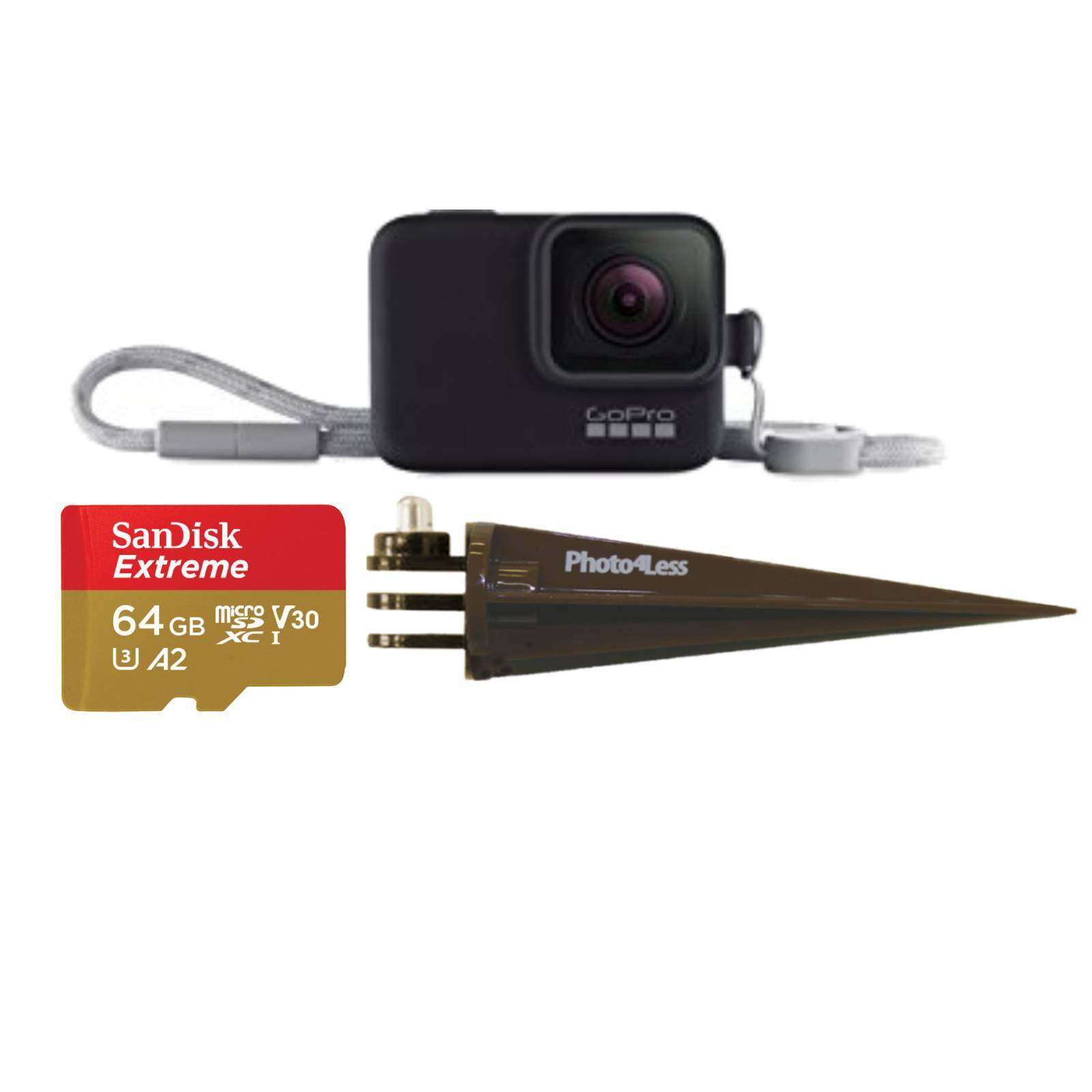 GoPro Sleeve + Lanyard [Black] +SanDisk 64GB Extreme microSDXC Memory Card +