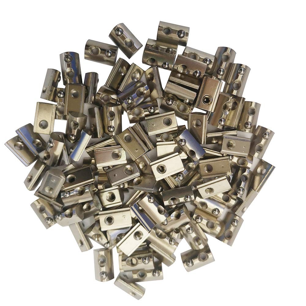 100-Pack 2020 2040 2060 Roll in Spring Loaded T Nut m3 for 20x20 20 Series Al...