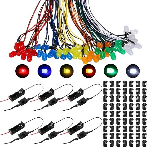 Title126 Pcs 12v LED Lights Kit 60 Pre Wired Light Emitting Diodes10 mm