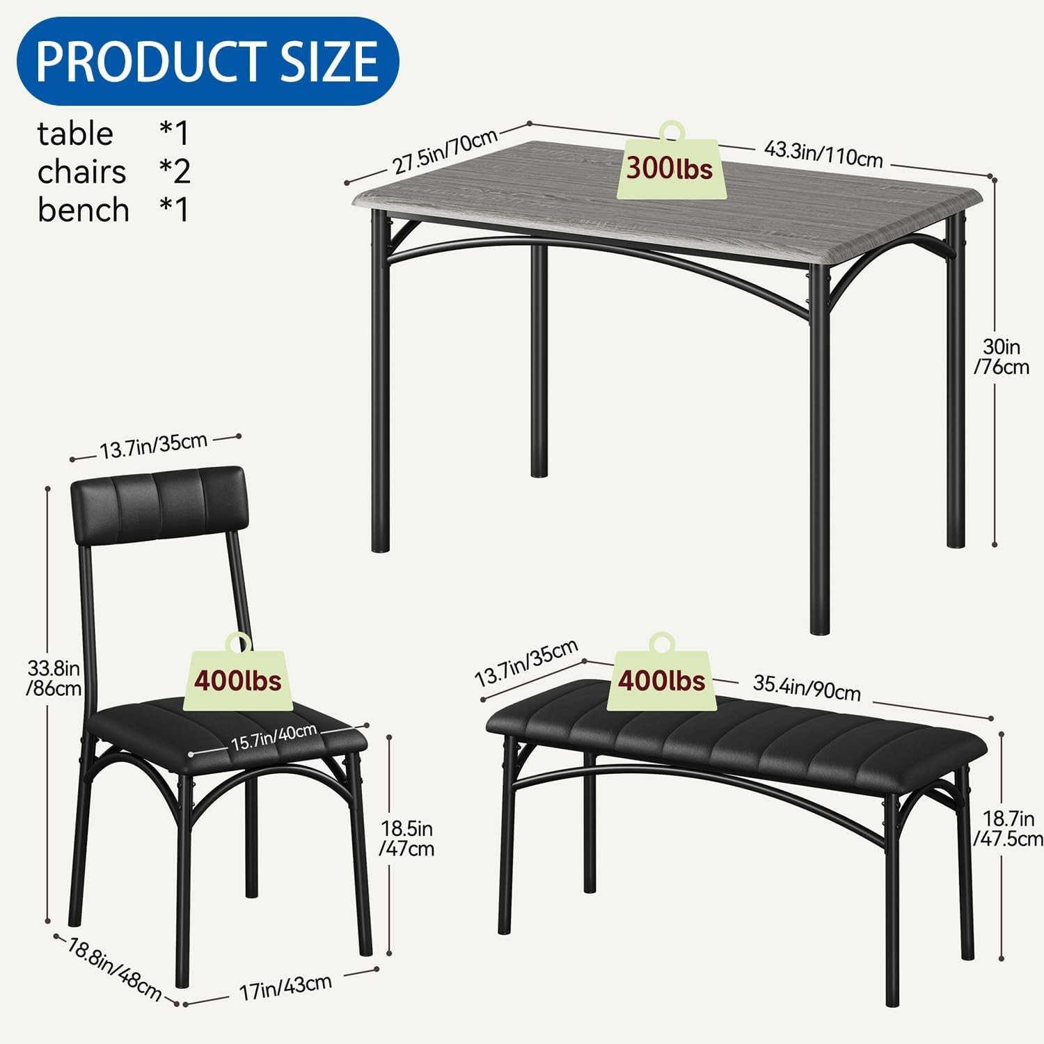 Dining Table Set 4 Kitchen Table W/ Chairs 4 Rectangular Wood Dining Room Table