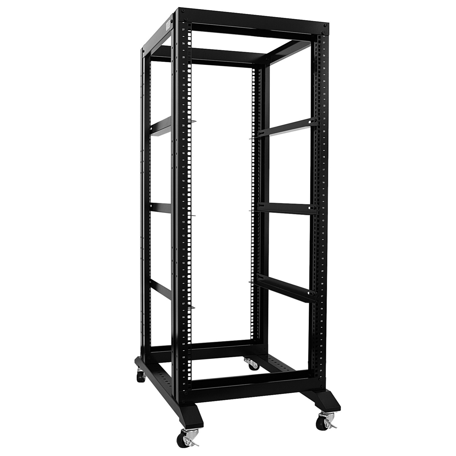 4-Post 27U Adjustable Open Frame Server Rack IT Network Relay IT 800mm  Casters