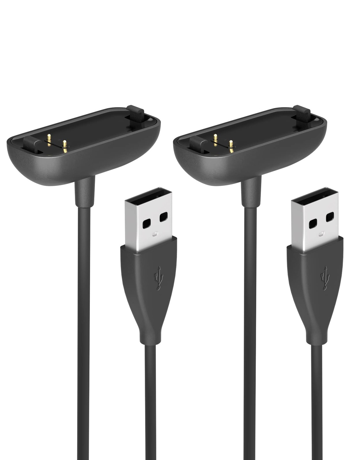 2 Pack USB Charging Cable for Fitbit Inspire 3, 3.3ft, Black