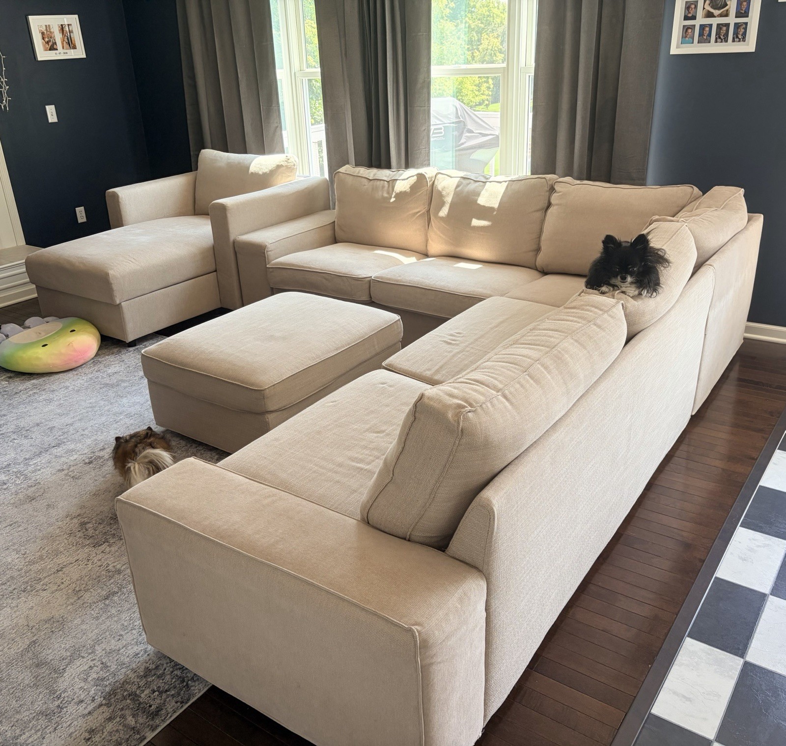 IKEA KIVIK 2-Seater Sofa Slipcover Solid Beige Replacement Cover Set