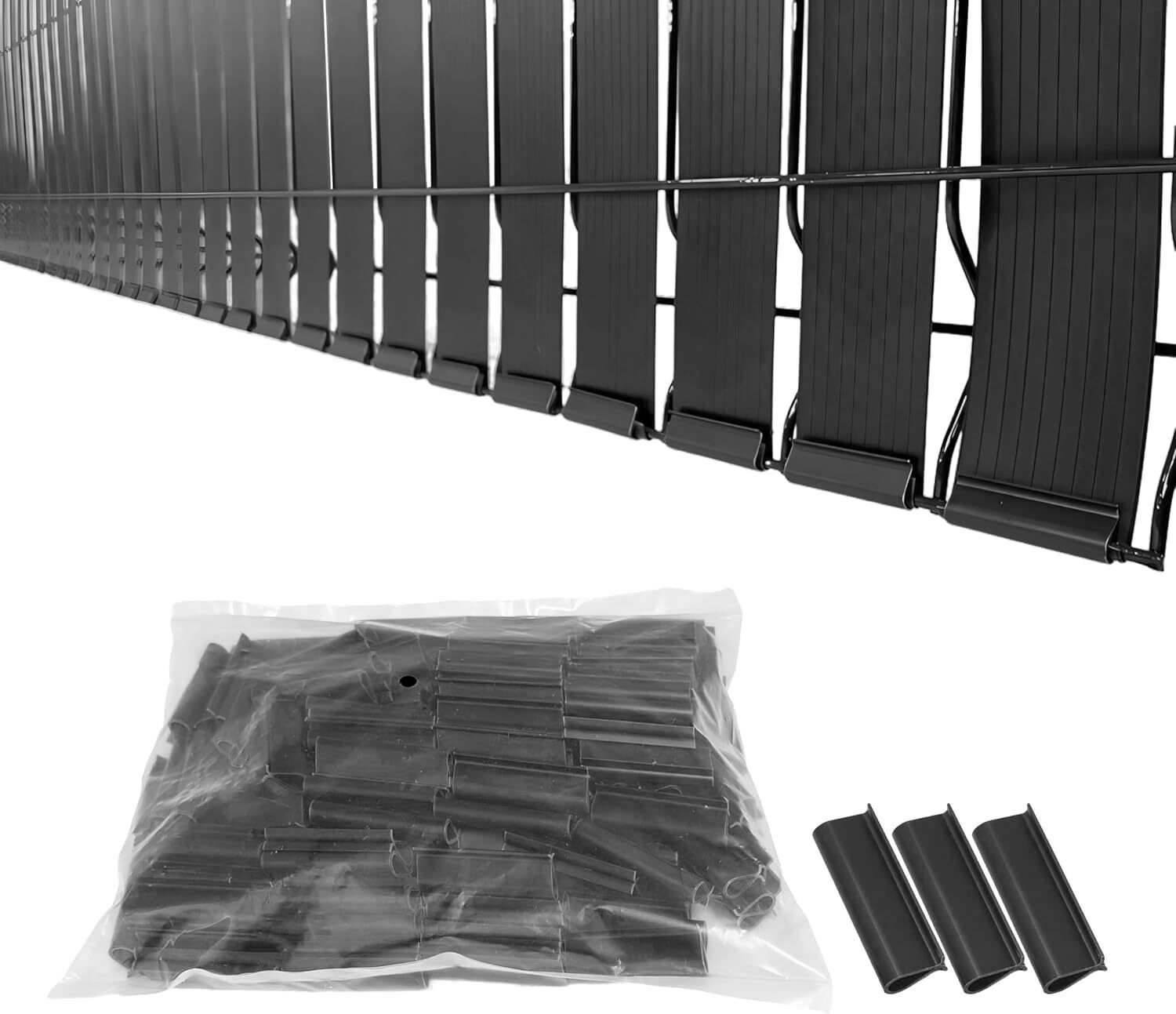 Black Mouting Bracket For Chain Link Fence View Blocking Privacy Tape Weave